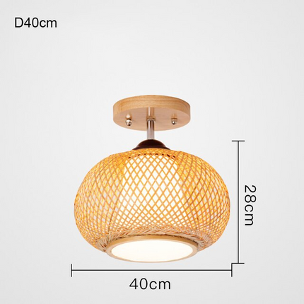Plafonnier Boule Rotin 40Cm