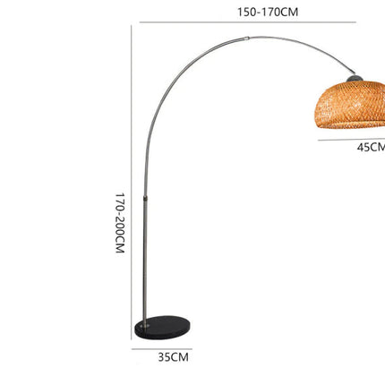 Lampadaire Arc En Rotin Style 2 Grande Lampadaires