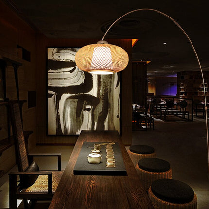 Lampadaire Arc En Rotin Lampadaires