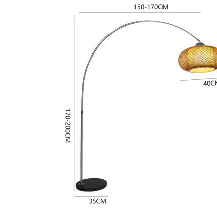 Lampadaire Arc En Rotin Style 3 Grande Lampadaires