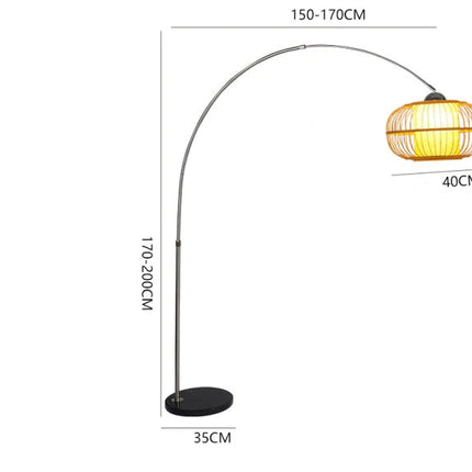 Lampadaire Arc En Rotin Style 4 Grande Lampadaires