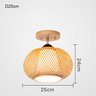 Plafonnier Boule Rotin 25Cm