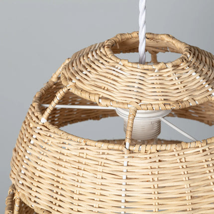 Abat-Jour Rotin Ovale Blanc Suspensions