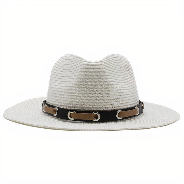 Chapeau De Paille Avec Bandeau En Cuir