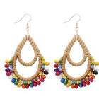 Boucles Doreilles En Osier Multicolore
