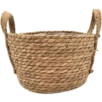 Cache Pot Osier & Fibre De Paille Tressée Petit Format (18 Cm X 14 Cm)