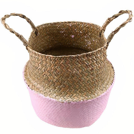 Cache Pot Osier Rose Petit Format (22 Cm X 20 Cm)