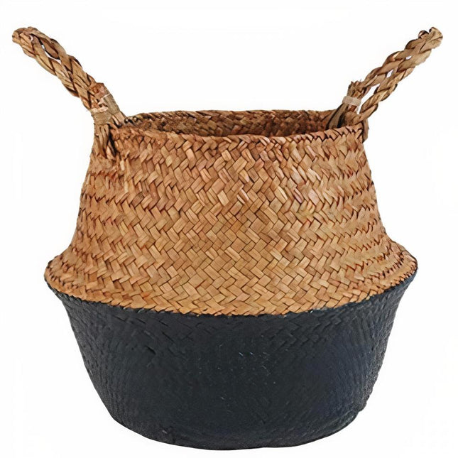 Cache Pot Osier Noir Petit Format (22 Cm X 20 Cm)