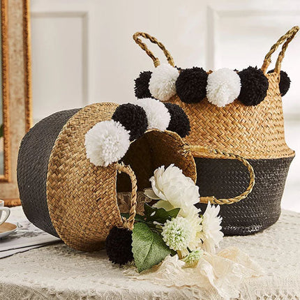 Cache Pot Osier Avec Pompom Cache-Pot