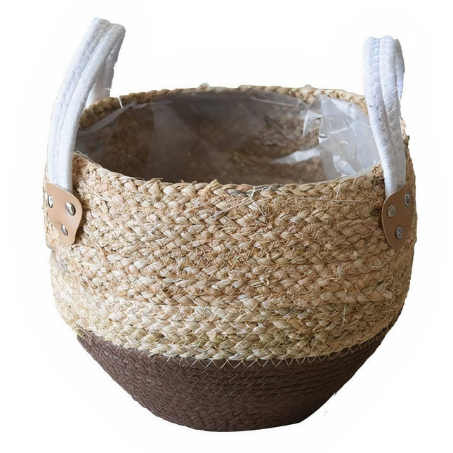 Cache Pot Osier Souple Petit Format (23 Cm X 23 Cm)