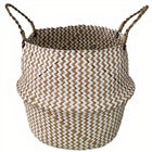 Cache Pot Osier Tressé Bi-Ton Petit Format (22 Cm X 20 Cm)