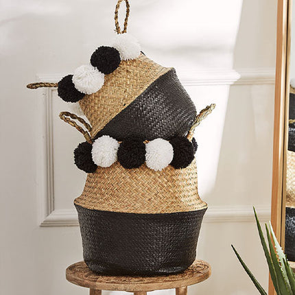Cache Pot Osier Avec Pompom Cache-Pot
