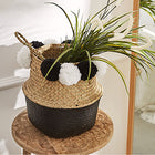 Cache Pot Osier Avec Pompom 22 X 20 Cm Cache-Pot