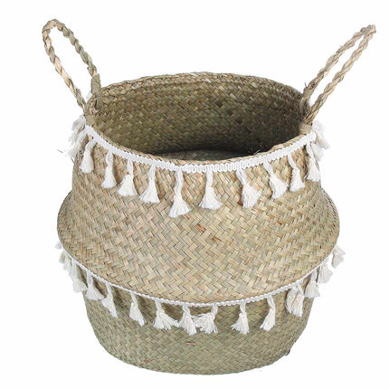 Cache Pot Osier Et Pompons