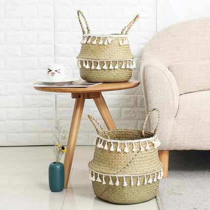 Cache Pot Osier Et Pompons