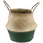 Cache Pot Osier Tressé Vert Petit Format (22 Cm X 20 Cm)