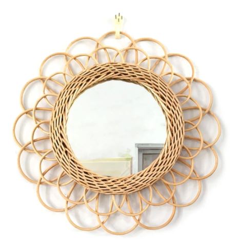 Miroir Osier Fleur