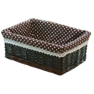 Panier Rangement En Osier Pour Salle De Bain Pois / Petit