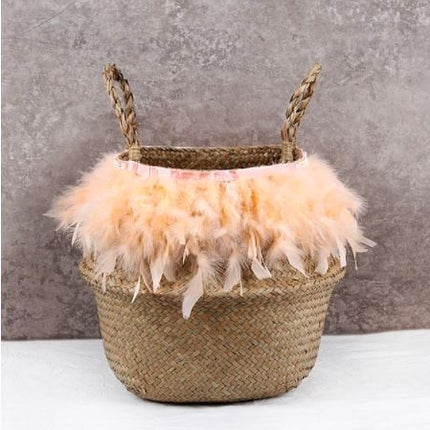 Petit Panier En Osier Rond Orange Rond Osier