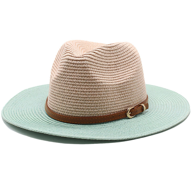Chapeau De Paille Été Bicolore Femme