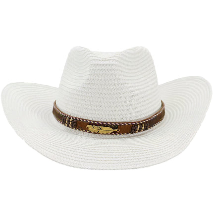 Chapeau De Paille Perles Et Plume