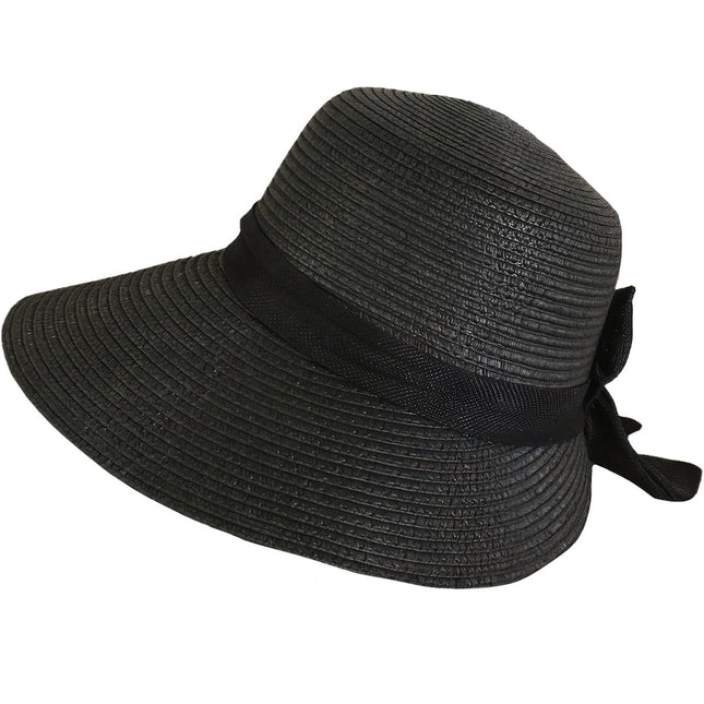 Chapeau De Paille Noir Bohème Femme