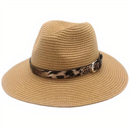Chapeau De Paille Bandeau Léopard Femme