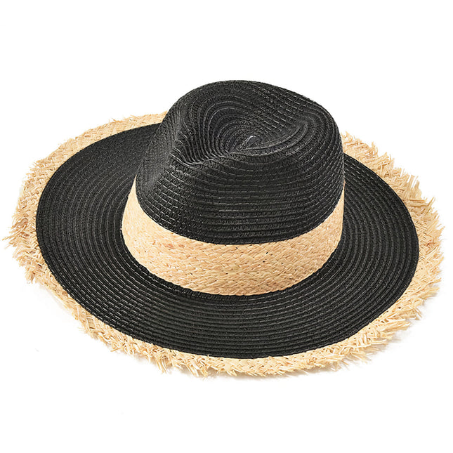 Chapeau De Paille Noir Femme