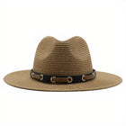 Chapeau De Paille Et Cuir Panama
