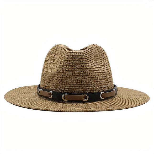 Chapeau De Paille Et Cuir Panama