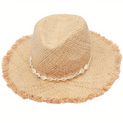 Chapeau De Paille Avec Coquillages Femme