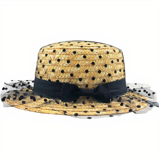 Chapeau De Paille Avec Voile Femme