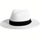 Chapeau De Paille Blanc Pour Homme M (56-58 Cm) *Taille Internationale