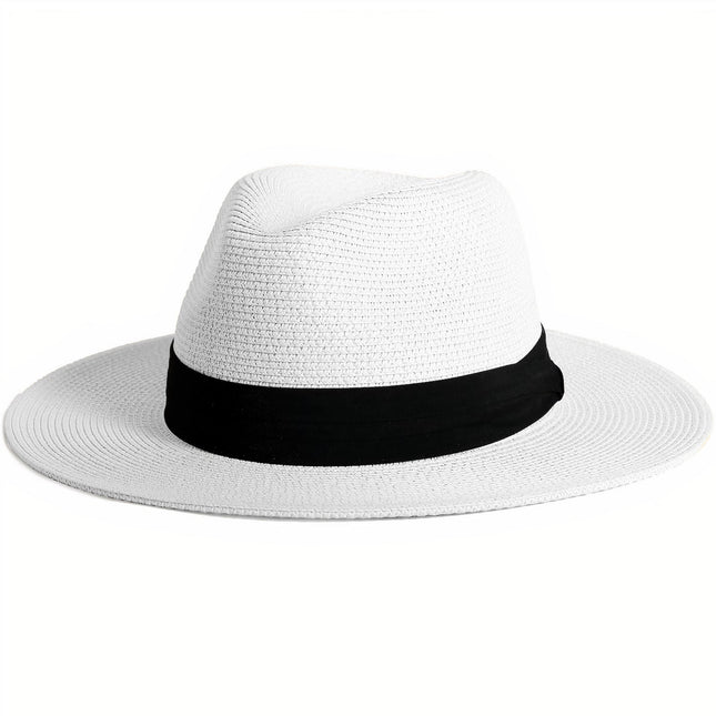 Chapeau De Paille Blanc Pour Homme M (56-58 Cm) *Taille Internationale