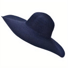 Chapeau De Paille Bleu Marine Femme
