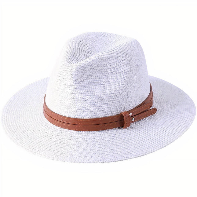 Chapeau De Paille Blanc Homme M (56-58 Cm) *Taille Internationale