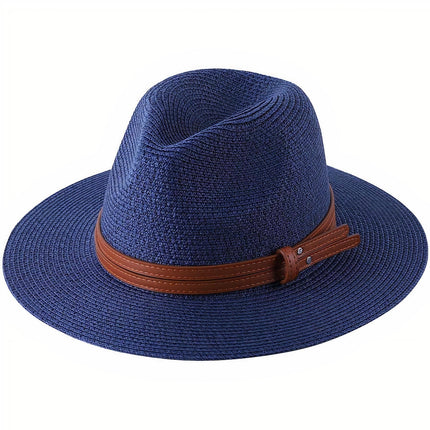 Chapeau De Paille Bleu Homme M (56-58 Cm) *Taille Internationale