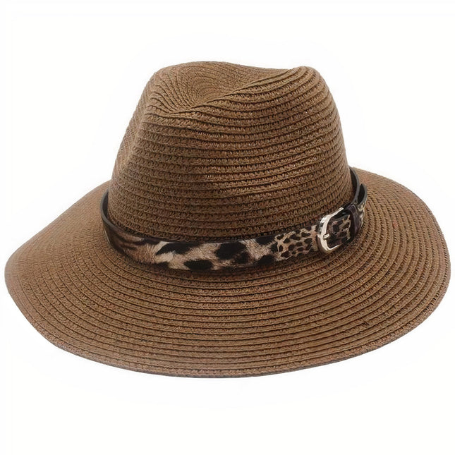 Chapeau De Paille Léopard Femme