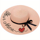 Chapeau De Paille Personnalisé Cur - Rose