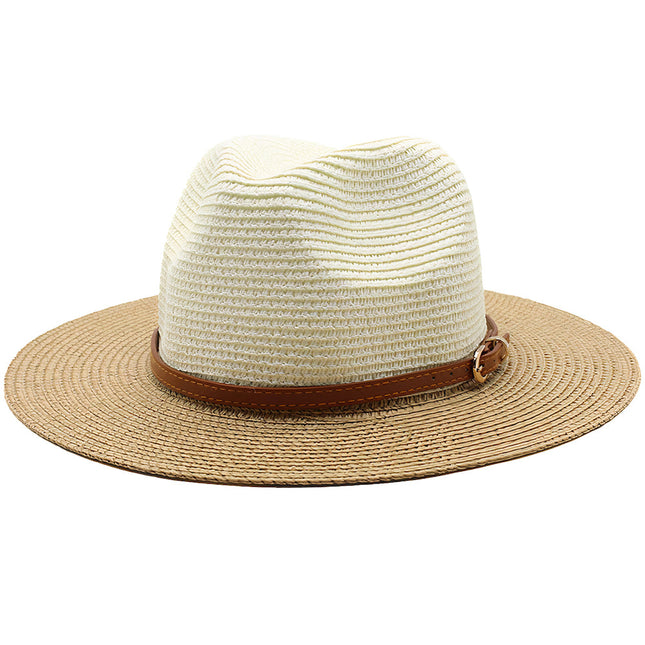 Chapeau De Paille Marron Et Crème