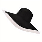 Chapeau De Paille Noir Et Blanc Femme