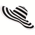 Chapeau De Paille Rayures Noir Et Blanc Femme