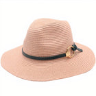Chapeau De Paille Rose Femme