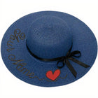 Chapeau De Paille Personnalisé Cur - Bleu