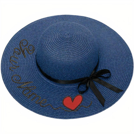 Chapeau De Paille Personnalisé Cur - Bleu