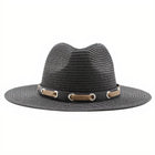 Chapeau De Paille Avec Bande Cuir