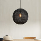 Suspension Rotin Boule Noire Suspensions