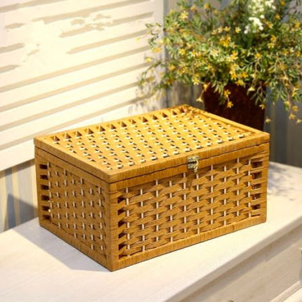 Grand Panier Osier Avec Couvercle Naturelle / Petit
