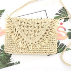 Grosse Pochette En Paille Beige Sac Paille