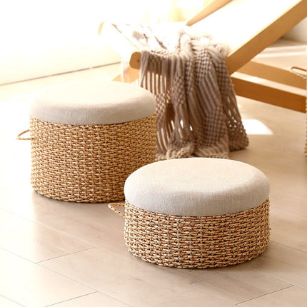 Pouf En Cordes Tressées Avec Coussin Poufs